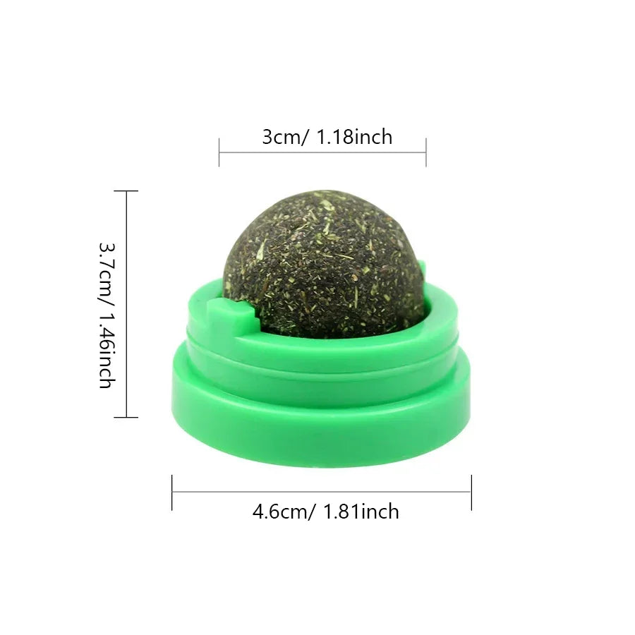Spinning Catnip Mint Ball for Cats, Interactive Dental Care Chew Toy with Natural Catnip, Hairball Control Kitten Cat Toys